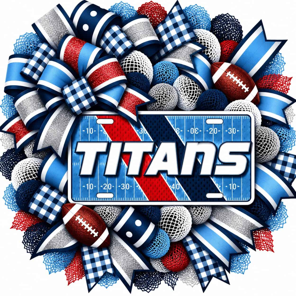 Tennessee Titans Football Field License Plate Wreath