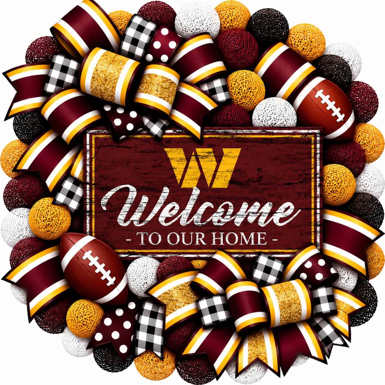 Washington Commanders 20 Inch Welcome Wreath