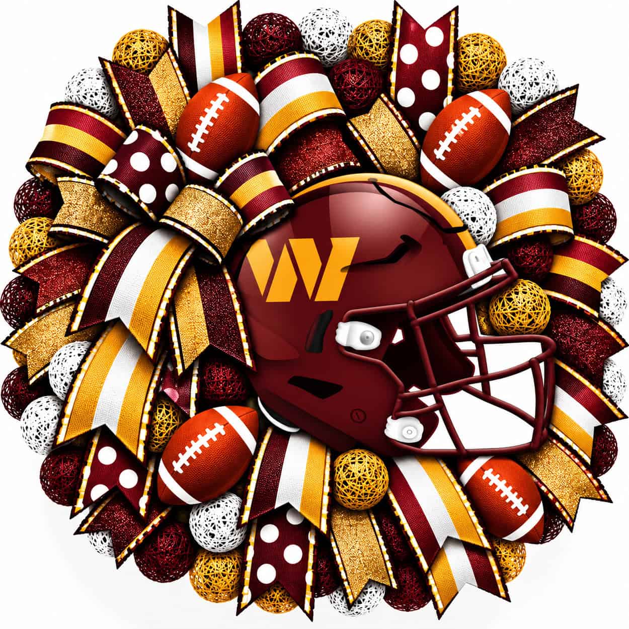 Washington Commanders Football Helmet Wreath
