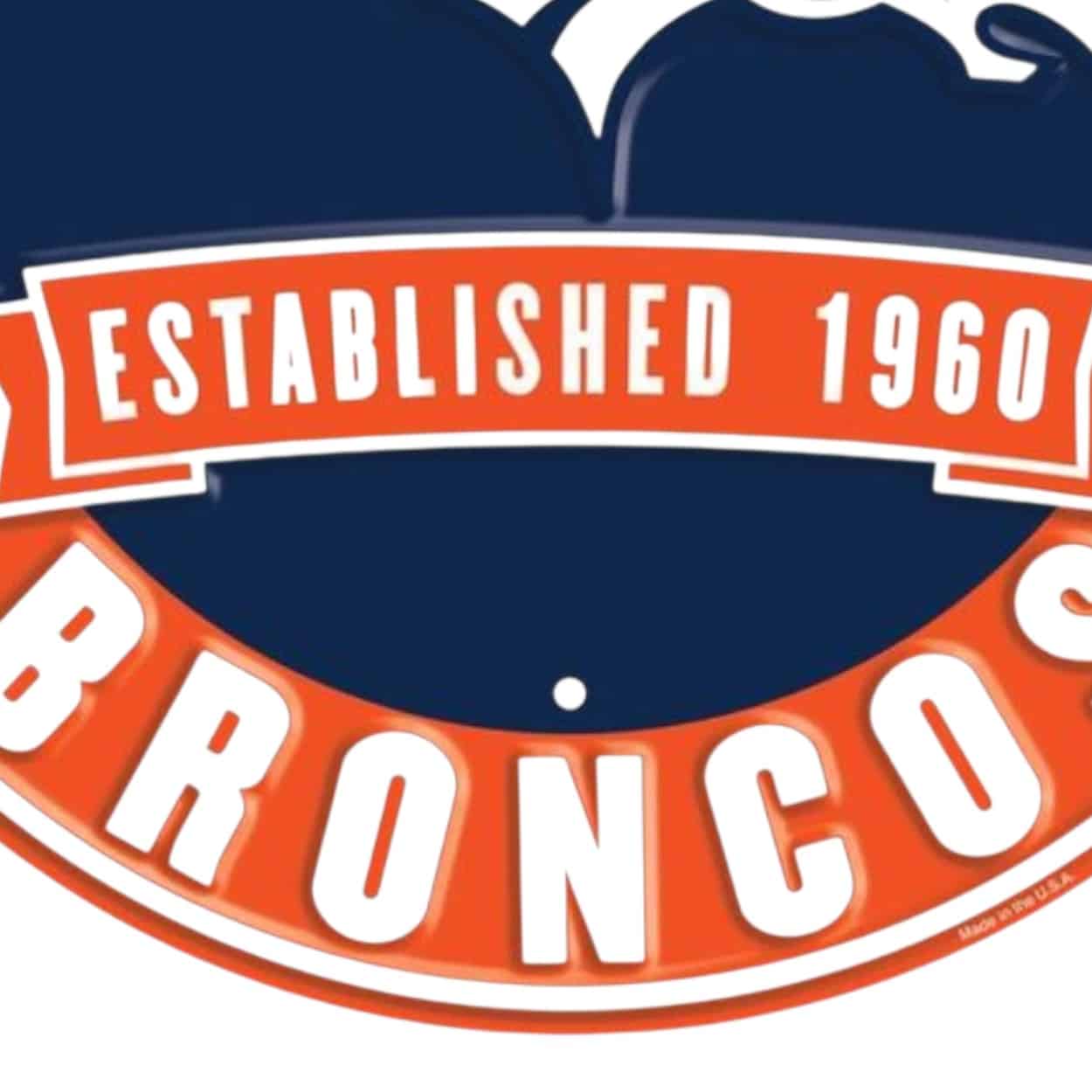 Denver Broncos Round Metal Sign
