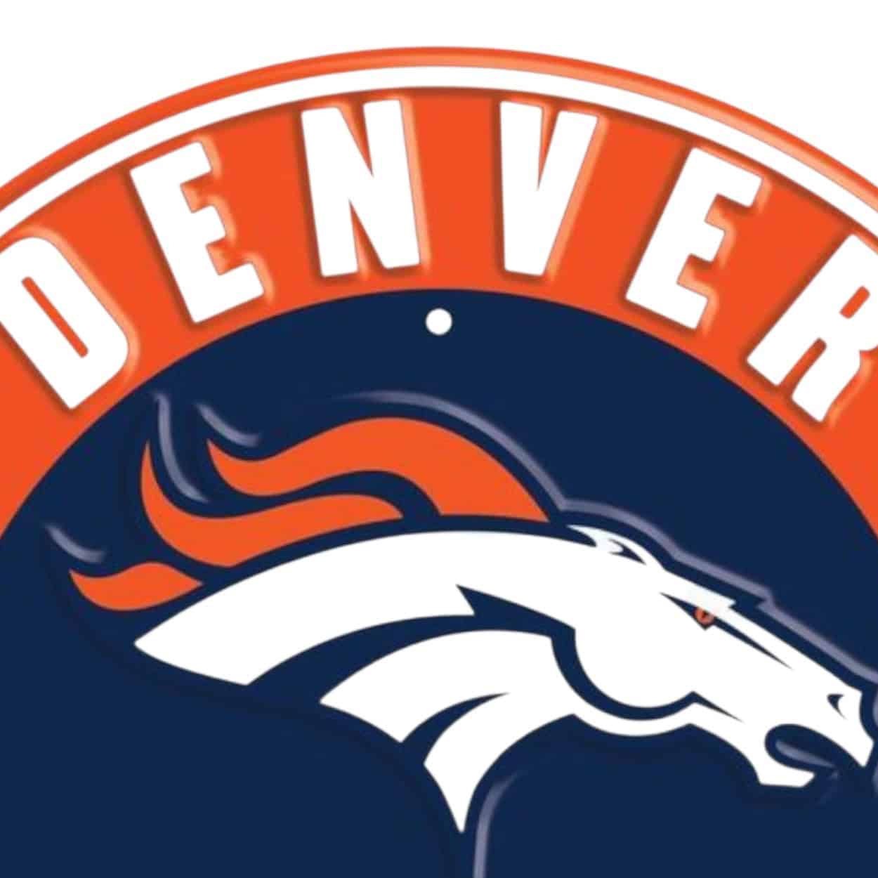 Denver Broncos Round Metal Sign