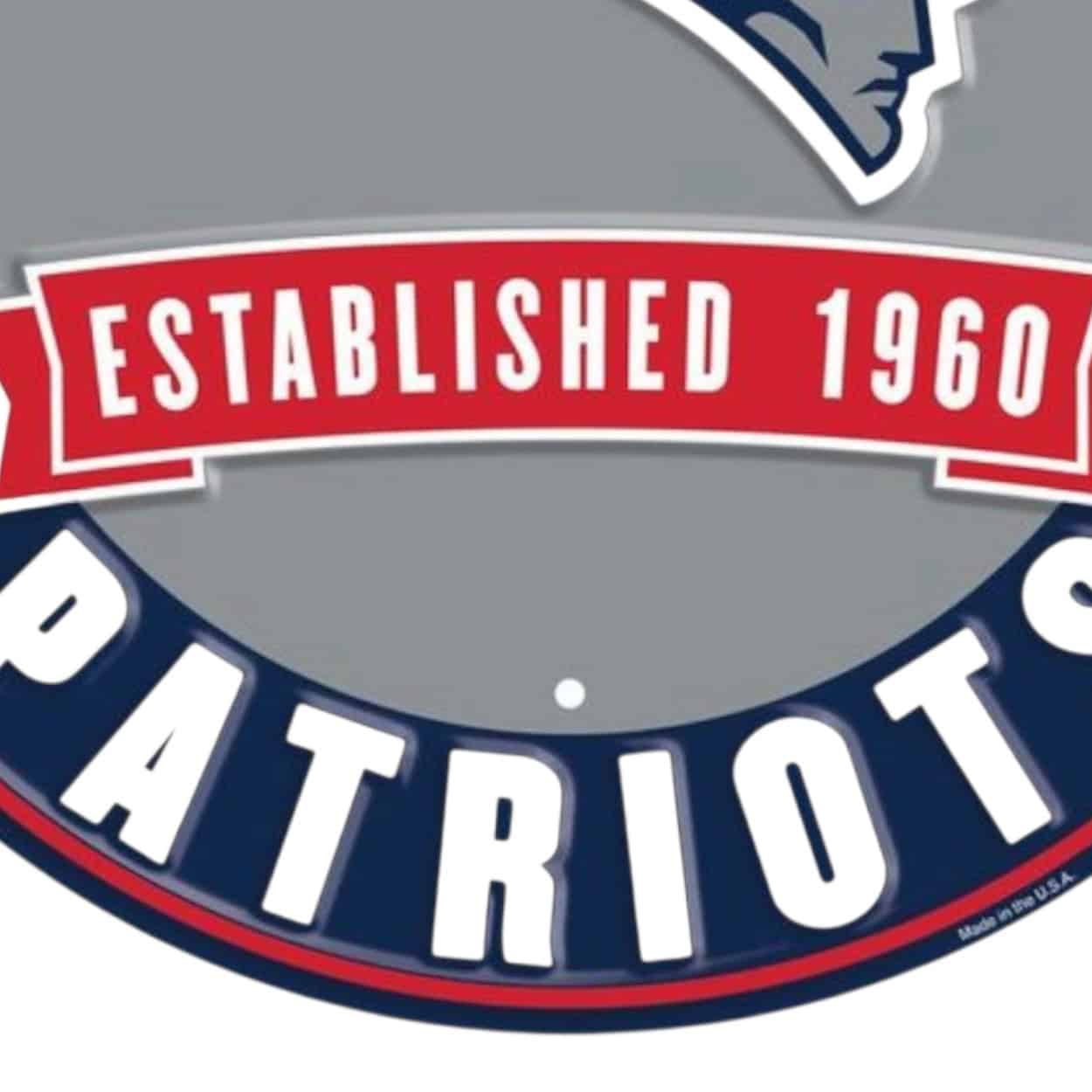 New England Patriots Round Metal Sign
