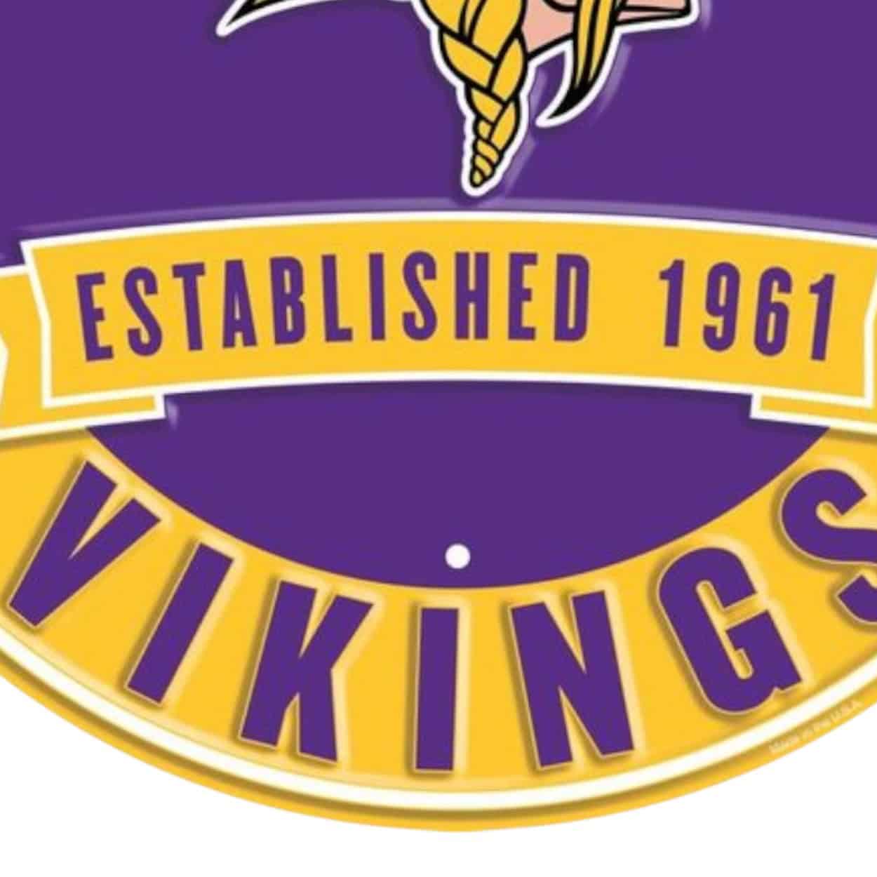 Minnesota Vikings Round Metal Sign